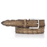 Ambachtelijke Riccamente Croco riem, Zilveren Gesp, Cappuccino Taupe