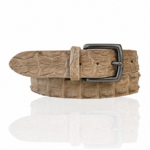 Premium Riccamente Croco riem, Gunmetal Gesp, Barolo Beige Creme