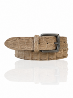 Premium Riccamente Croco riem, Gunmetal Gesp, Barolo Beige Creme