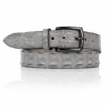 Exclusieve Riccamente Croco riem, Gunmetal gesp, Nardi Grijs