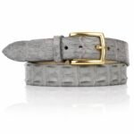 Exclusieve Riccamente Croco riem, Gouden gesp, Nardi Grijs