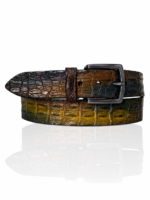 Special Edition Handpaint Croco riem, Gunmetal Gesp, Sicilian Bruin, Cognac, Blauw