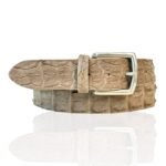 Premium Riccamente Croco riem, Zilveren Gesp, Barolo Beige Creme