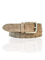 Premium Riccamente Croco riem, Zilveren Gesp, Barolo Beige Creme