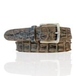 Special Riccamente Croco riem, Caprese Beige, Blauw