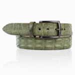 Ambachtelijke Riccamente Croco riem, Gunmetal gesp, Bonsai Groen