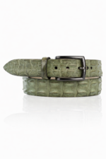 Ambachtelijke Riccamente Croco riem, Gunmetal gesp, Bonsai Groen