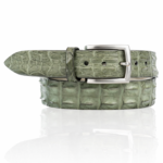 Ambachtelijke Riccamente Croco riem, Zilveren gesp, Bonsai Groen