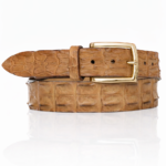 Exclusieve Riccamente Croco riem, licht Gouden gesp, Panamera Cognac