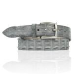 Exclusieve Riccamente Croco riem, Zilveren gesp, Nardi Grijs