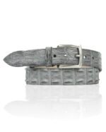 Exclusieve Riccamente Croco riem, Zilveren gesp, Nardi Grijs