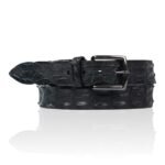 Exclusieve Riccamente Zwarte Croco riem, Gunmetal gesp, Sicily Black Edition