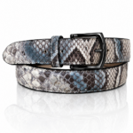 Exclusieve Riccamente Bocadillo Python riem, Gunmetal gesp, Blauw, Wit
