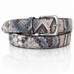 Exclusieve Riccamente Bocadillo Python riem, Zilveren gesp, Blauw, Wit