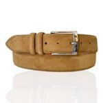 Italiaanse Suede leren riemen Riccamente Camel 4 cm breed